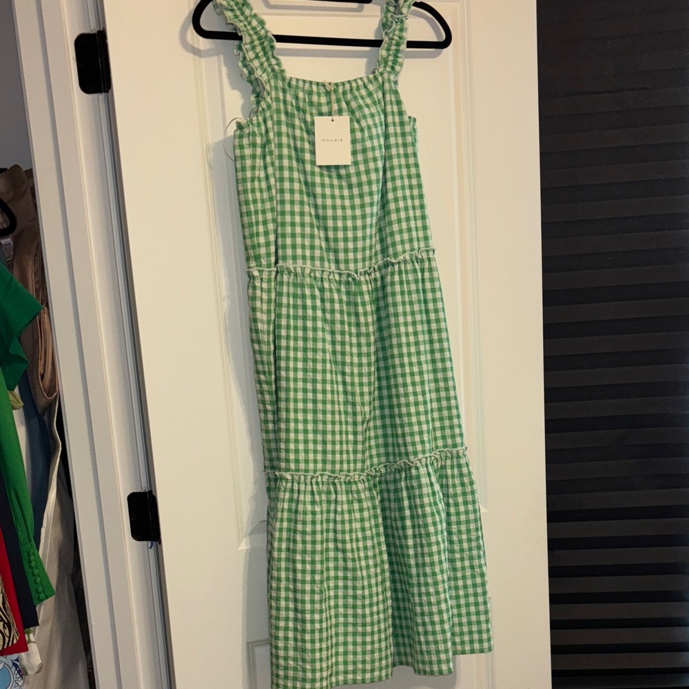 NWT Moodie Green Checkered Dress